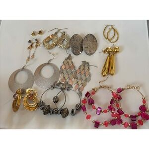 Eleven pair Vintage Gold and Silver Earrings Sets